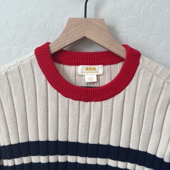 Maeve Rib Crew Compact Pullover Striped Sweater Size Small - Picture 5 of 8